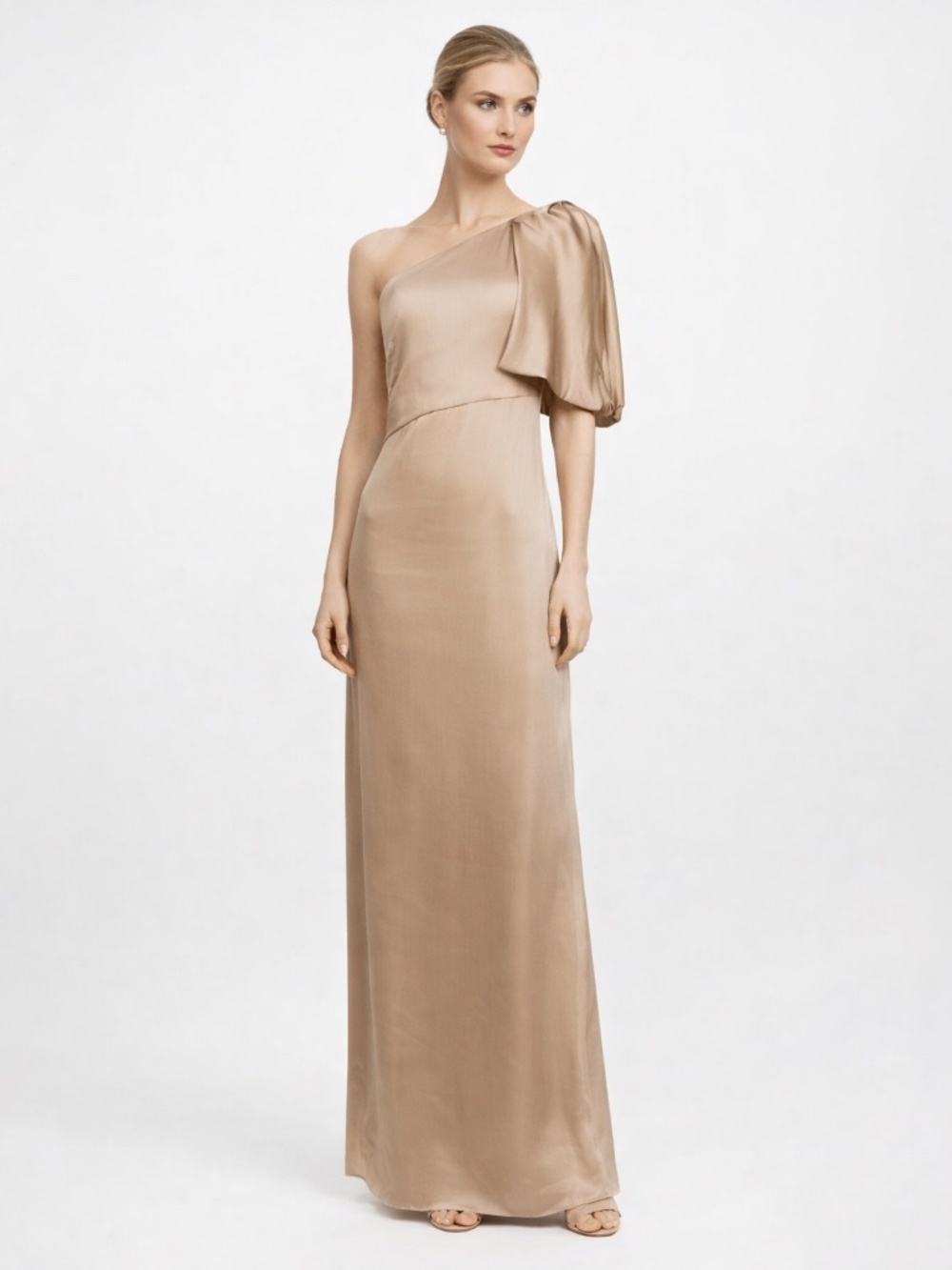 Sachin & Babi  - Chelsea Crinkle Satin‎ One-Shoulder Gown